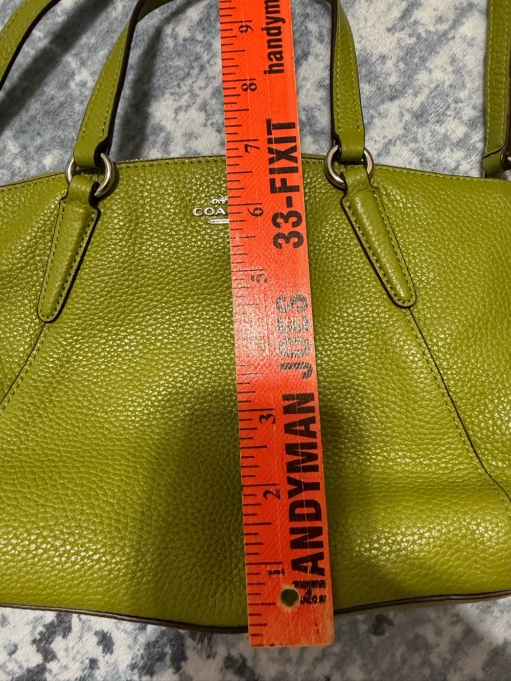 Coach Kelsey Satchel Green Pebbled Leather - Picture 10 of 10